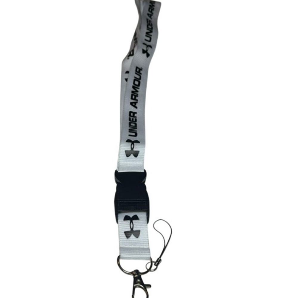 Under Armour White Breakaway Lanyard Keychain ID Badge Phone Strap